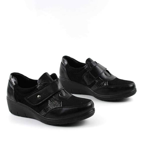 Pantofi dama cu platforma , cu insertii piele de sarpe 217-BLACK, Culoare (12): Negru, Marime (12): 40 - 3- Roveli