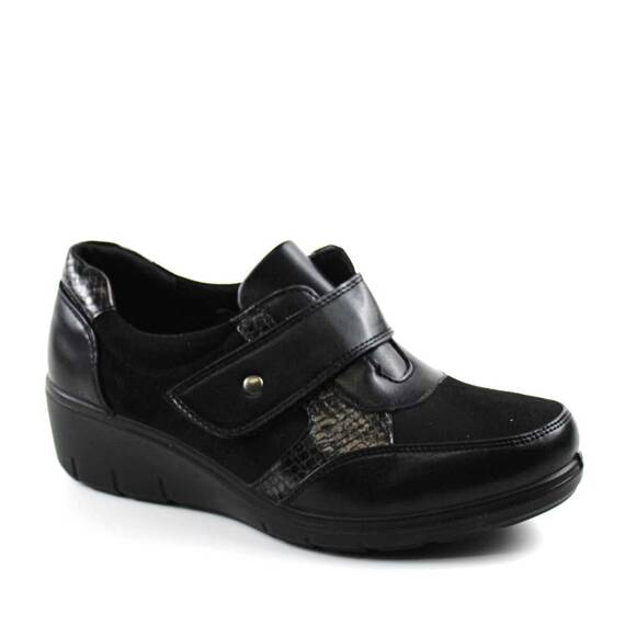 Pantofi dama cu platforma , cu insertii piele de sarpe 217-BLACK, Culoare (12): Negru, Marime (12): 40 - 2- Roveli