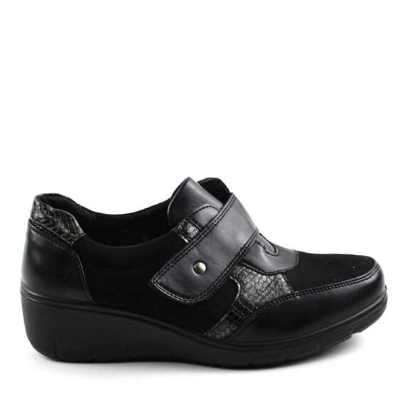 Pantofi dama cu platforma , cu insertii piele de sarpe 217-BLACK, Culoare (12): Negru, Marime (12): 40 - 4- Roveli