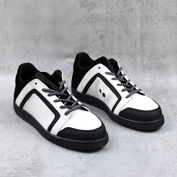 Sneakers dama , din piele naturala , cu insertii de catifea 7013-NEGRU/ALB, Culoare (12): ALB/NEGRU, Marime (12): 37 - 3- Roveli
