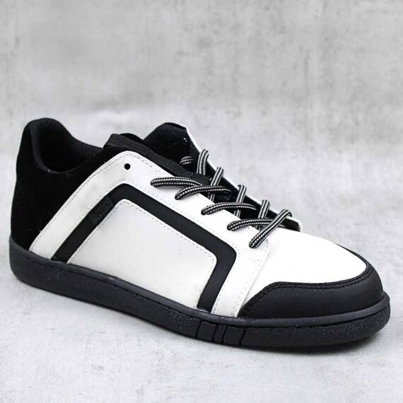 Sneakers dama , din piele naturala , cu insertii de catifea 7013-NEGRU/ALB, Culoare (12): ALB/NEGRU, Marime (12): 39 - 2- Roveli