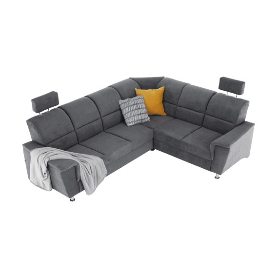 Colţar extensibil, material textil gri, model dreapta, SANTIAGO - 5- Roveli