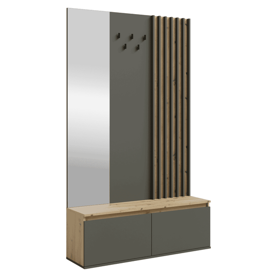 Set pentru hol, grafit/stejar artisan, DERIS - - Roveli