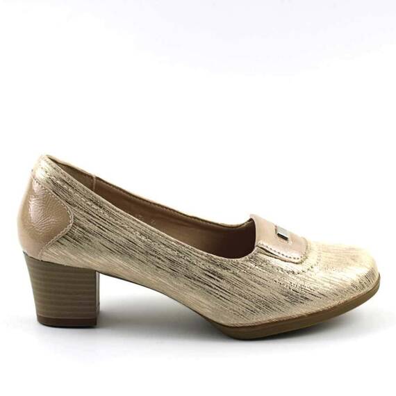Pantofi dama , comozi , cu reflexii stralucitoare 176-BEIGE, Culoare (12): BEJ/AURIU, Marime (12): 36 - 3- Roveli