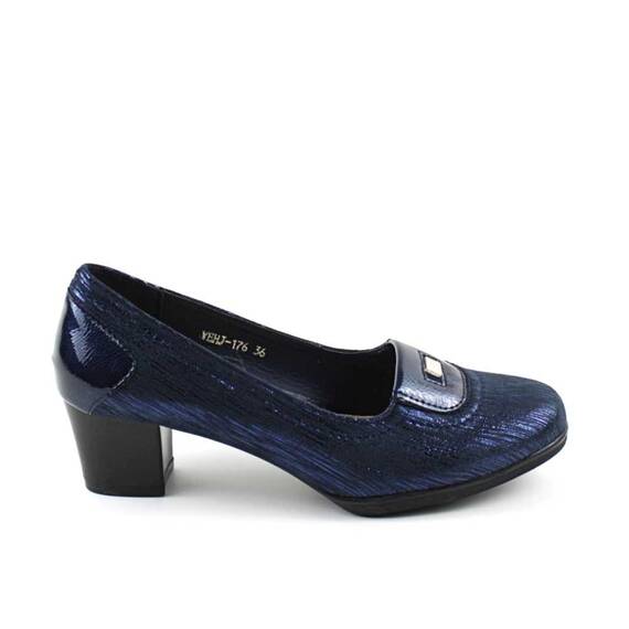 ​Pantofi dama , comozi , cu reflexii stralucitoare 176-BLUE, Culoare (12): Bleumarin, Marime (12): 39 - 4- Roveli