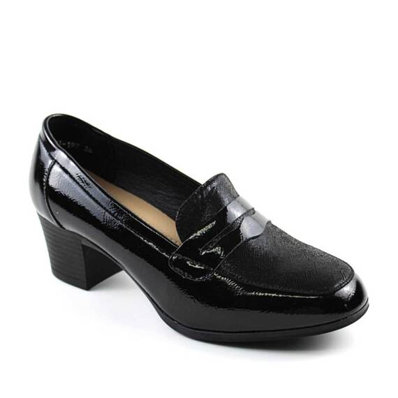 Pantofi dama , comozi , cu reflexii stralucitoare 197-BLACK, Culoare (12): Negru, Marime (12): 38 - 2- Roveli