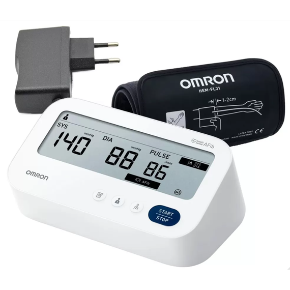 Tensiometru electronic de brat Omron M3 Comfort AFib, cu adaptor priza inclus - - Roveli