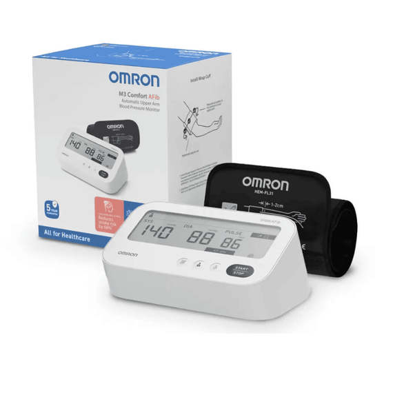 Tensiometru electronic de brat Omron M3 Comfort AFib, cu adaptor priza inclus - 4- Roveli