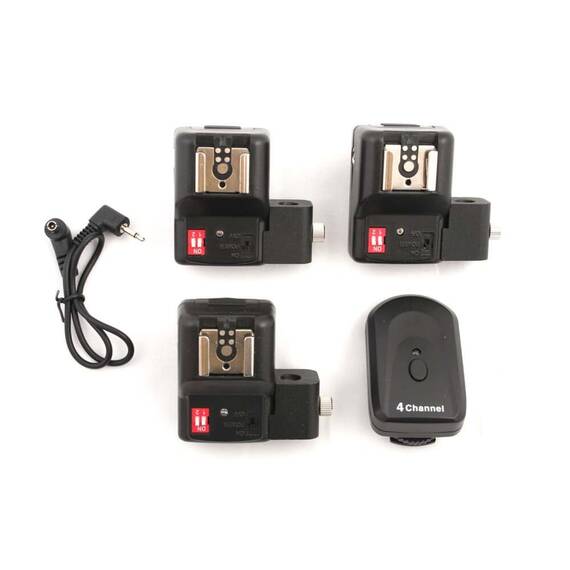 Kit Trigger + 3 Receivere 4canale PT-04NE pentru Canon Nikon Pentax Olympus etc. - 2- Roveli