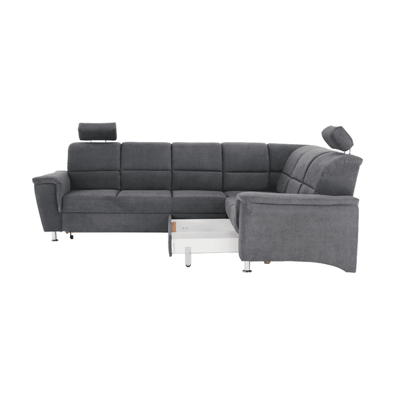 Colţar extensibil, material textil gri, model dreapta, SANTIAGO - 3- Roveli