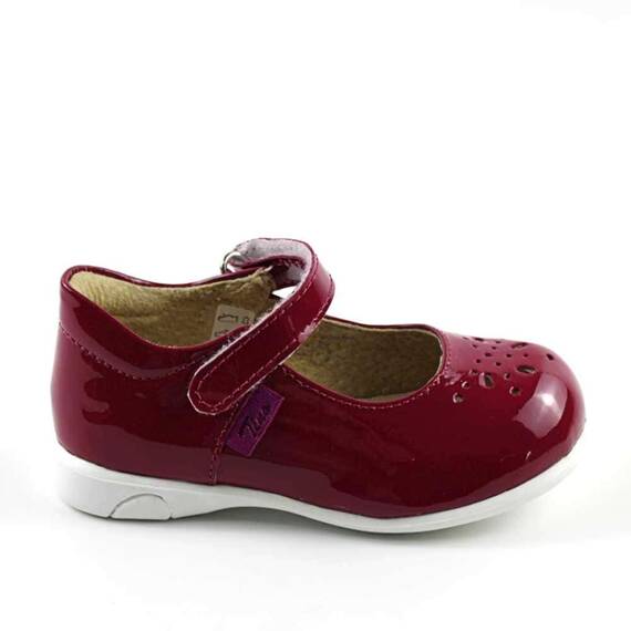 Pantofi usori , de copii , cu perforatii , din piele naturala lacuita1862-BORDO, Culoare (12): Bordo, Marime (12): 24 - 3- Roveli