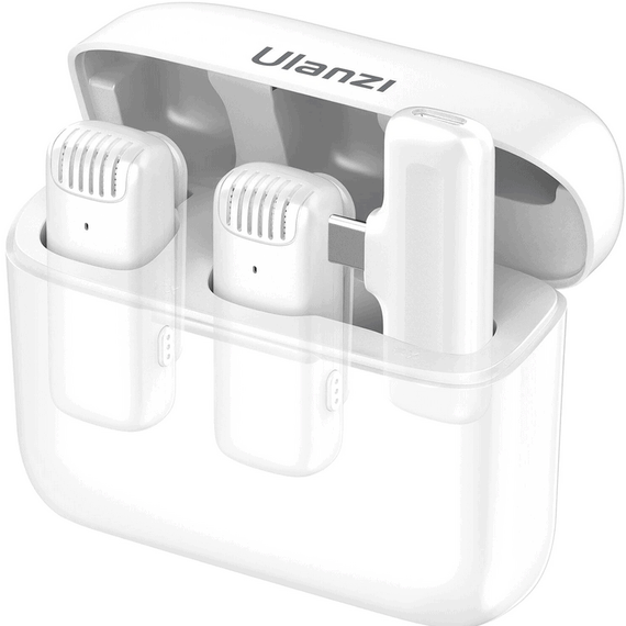 Set microfoane lavaliera wireless Ulanzi J12 - USB Type-C, White - 3096-U - - Roveli
