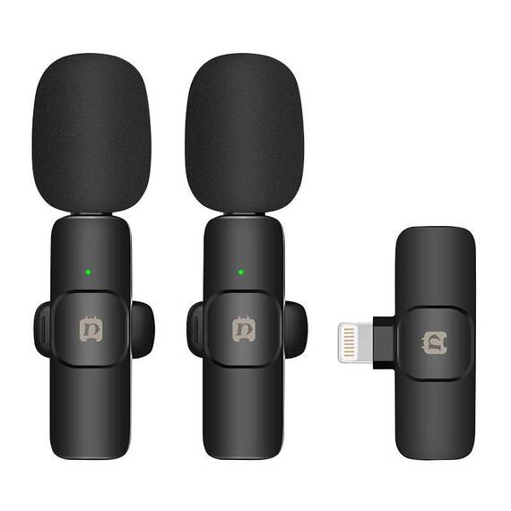 Set microfoane lavaliera wireless cu Lightning PULUZ  PU3150B - - Roveli