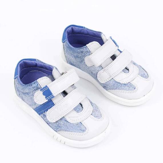 Pantofi sport , pentru copii , din piele naturala , PRIMII PASI  1839-BLEU/ALB/X, Marime (12): 38 - 2- Roveli
