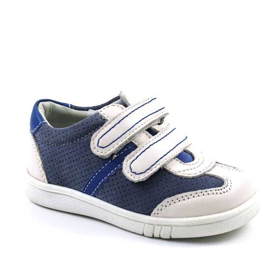Pantofi sport , pentru copii , din piele naturala , PRIMII PASI  1839-ALB/GRI/9, Culoare (12): ALB/GRI, Marime (12): 21 - - Roveli