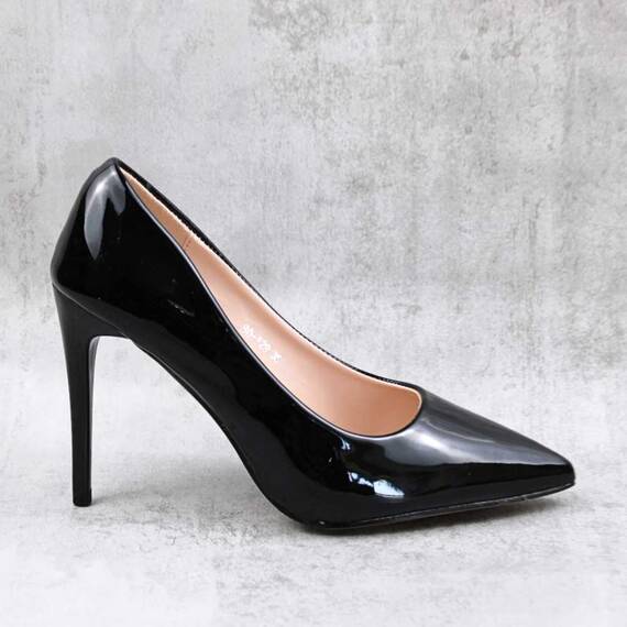 ​Pantofi eleganti  , de dama , stiletto , lacuiti  BO129-BLACK, Culoare (12): Negru, Marime (12): 39 - 3- Roveli