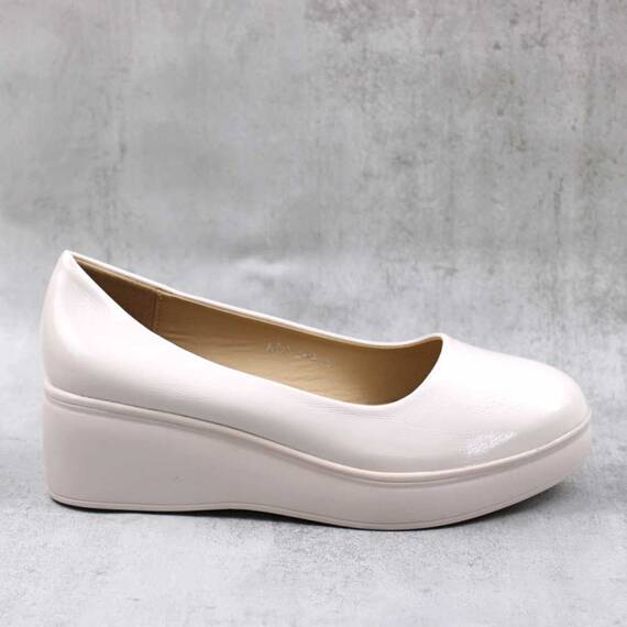 ​Pantofi comozi , de dama , cu platforma , lacuiti  LDY-31-8-BEIGE, Culoare (12): Bej, Marime (12): 39** - 4- Roveli