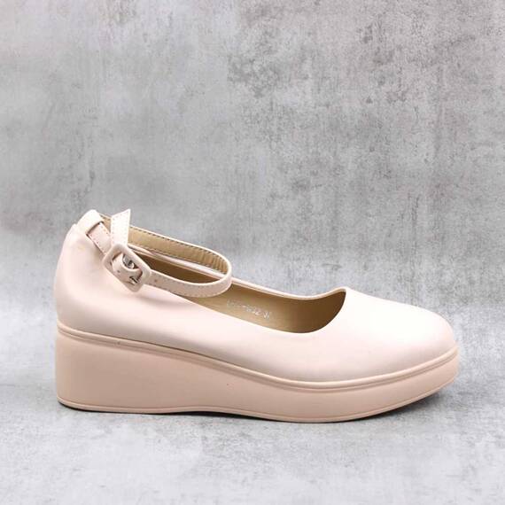 ​Pantofi comozi , de dama , cu platforma  si bareta pe glezna  LDY-W32-BEIGE, Culoare (12): Bej, Marime (12): 38** - 3- Roveli