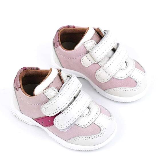 Pantofi sport , pentru copii , din piele naturala , PRIMII PASI  1839-ROZ/ALB/31/24 - 3- Roveli