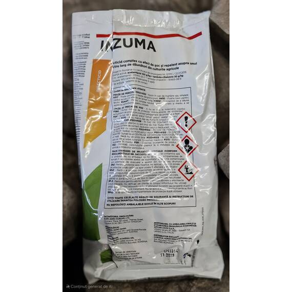 Inazuma 1kg insecticid sistemic si de contact contra SfreAderitorul porumbului, Viermele vestic, Gandacul lucios al rapitei, Gargarita tulpinilor, Afide, Viespea rapicele ratepiteii, Puri - - Roveli