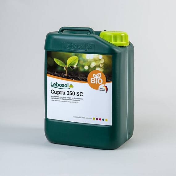 LEBOSOL®-CUPRU 350 SC (10 L) Oxiclorura de Cupru | Ingrasamant Foliar Ecologic | Corecteaza Carenta de Cupru la Grau, Porumb, Vita-de-vie - - Roveli