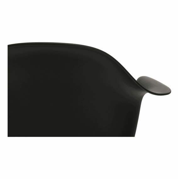 Scaun bucatarie / living DacEnergy©, design modern, structura din lemn cu finisaj fag, spatarul realizat din plastic negru, 62 x 58 x 81 cm - 3- Roveli
