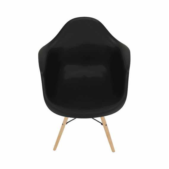 Scaun bucatarie / living DacEnergy©, design modern, structura din lemn cu finisaj fag, spatarul realizat din plastic negru, 62 x 58 x 81 cm - 4- Roveli