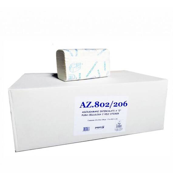 Prosoape albe din hartie pliate Z fold Paperdi, 25 seturi/ bax - - Roveli