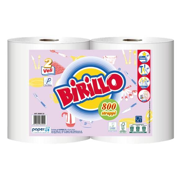 ​Prosop hartie 88 m, Birillo Paperdi, 2 straturi, set 2 role - - Roveli