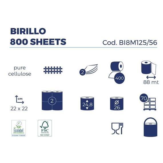 ​Prosop hartie 88 m, Birillo Paperdi, 2 straturi, set 2 role - 2- Roveli