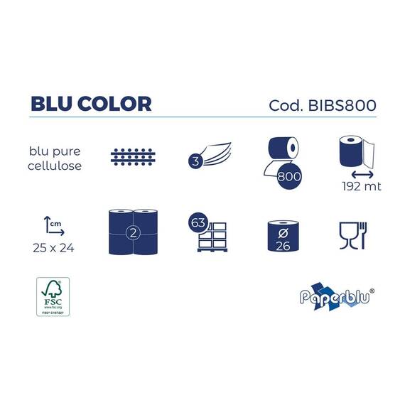 Role prosop, 3 straturi, albastra, Paperdi Blue Color, 192 m, set 2 bucati - 2- Roveli