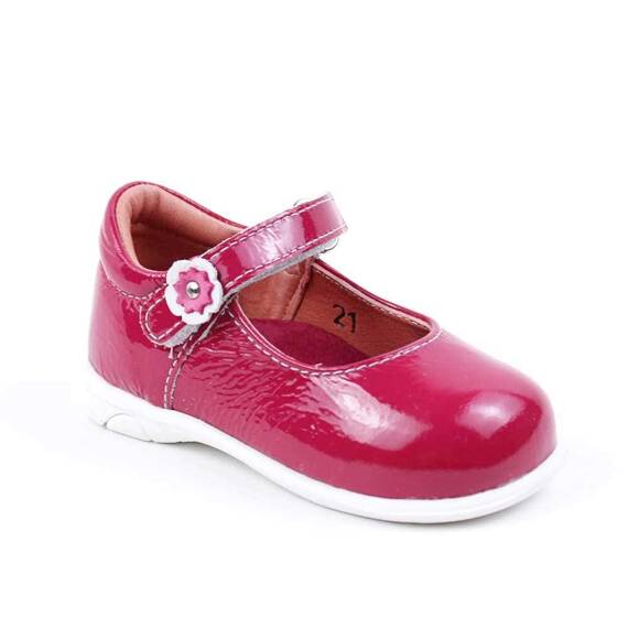 Pantofi usori , de copii , din piele naturala , lacuita PRIMII PASI 3258-FUCSIA/1, Culoare (12): Fucsia, Marime (12): 21 - 2- Roveli