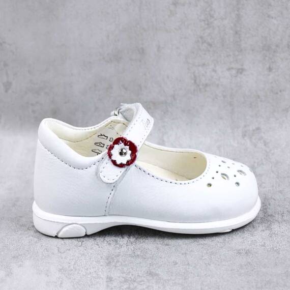 Pantofi usori , de copii , din piele naturala , cu perforatii  PRIMII PASI 7186-ALB/10 - 3- Roveli