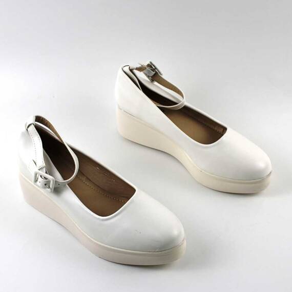 Pantofi comozi , de dama , cu platforma  si bareta pe glezna  LDY-W32-WHITE, Culoare (12): Alb, Marime (12): 36** - 2- Roveli