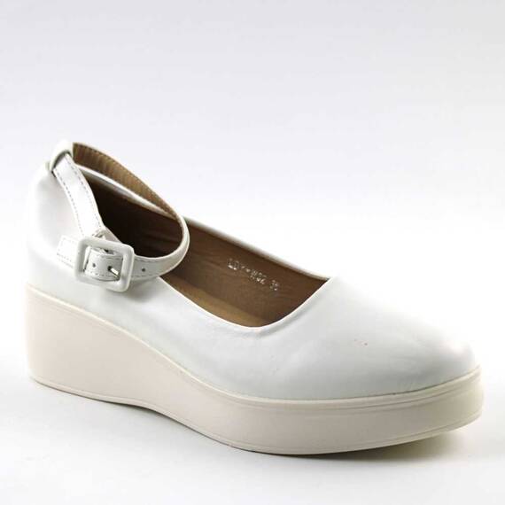 Pantofi comozi , de dama , cu platforma  si bareta pe glezna  LDY-W32-WHITE, Culoare (12): Alb, Marime (12): 40** - - Roveli