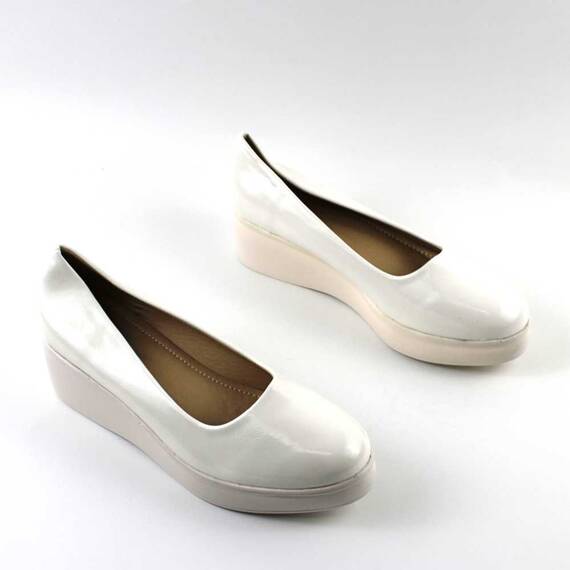 Pantofi comozi , de dama , cu platforma , lacuiti  LDY-31-8-WHITE, Culoare (12): Alb, Marime (12): 38** - 3- Roveli