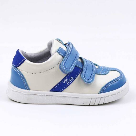 Pantofi sport , pentru copii , din piele naturala , PRIMII PASI  3229-BLEU/ALB/PP, Culoare (12): Bleu, Marime (12): 22 - 3- Roveli