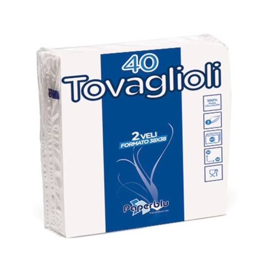 Servetele de masa PaperBlu 38x38 cm, 2 straturi celuloza pura, 40 buc - - Roveli