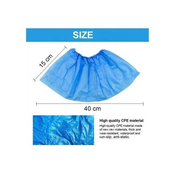 Acoperitori incaltaminte, botosi unica folosinta, set 100 buc, material CPE, 3 g, 40x15cm - 3- Roveli