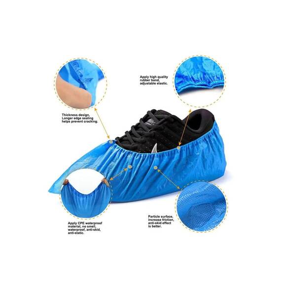 Acoperitori incaltaminte, botosi unica folosinta, set 100 buc, material CPE, 3 g, 40x15cm - 5- Roveli