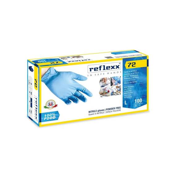 Manusi examinare nitril fara pudra Reflexx R72, Marime (26): L - 3- Roveli