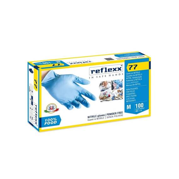 Manusi examinare nitril fara pudra Reflexx R77, Marime (26): M - 3- Roveli