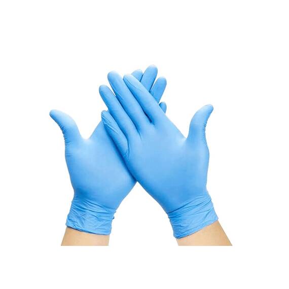 Manusi din Nitril nepudrate pentru examinare Mamimo, Culoare (26): albastru, Marime (26): XL - 6- Roveli
