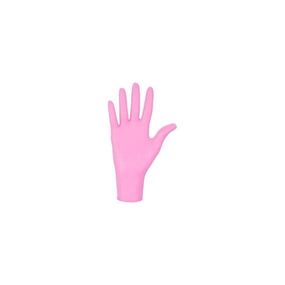 Manusi medicale Nitrylex pink Mercator fara pudra cu protectie pentru bacterii, fungi si virusuri, Marime (26): XS - - Roveli
