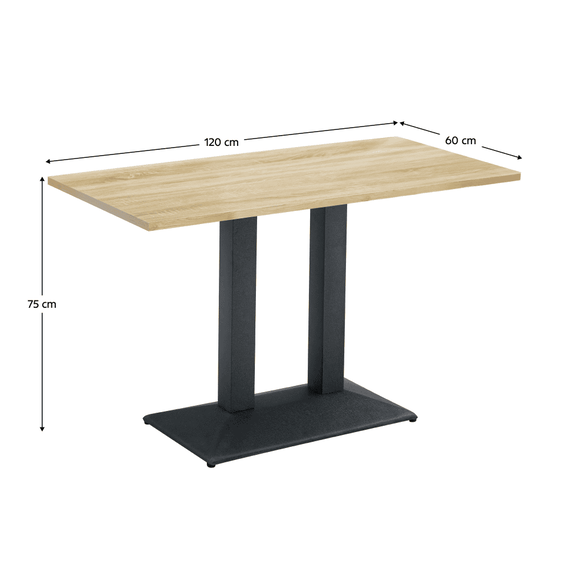 Masa de sufragerie bistro, stejar sonoma/negru, 120x60 cm, RINALDO TYP 2 - 5- Roveli
