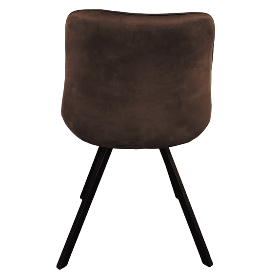 Scaun de sufragerie, tesatura Velvet maro inchis/negru, SAMIRA - 2- Roveli