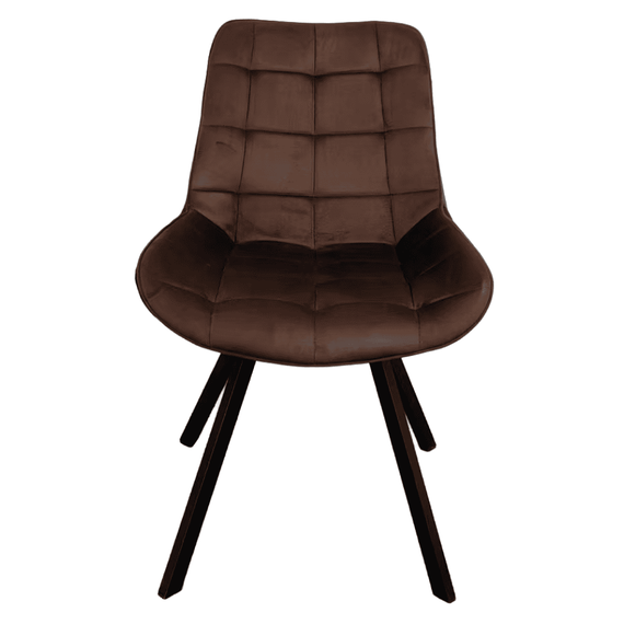Scaun de sufragerie, tesatura Velvet maro inchis/negru, SAMIRA - 4- Roveli