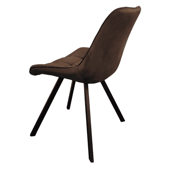 Scaun de sufragerie, tesatura Velvet maro inchis/negru, SAMIRA - 5- Roveli