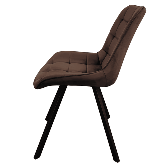 Scaun de sufragerie, tesatura Velvet maro inchis/negru, SAMIRA - 7- Roveli