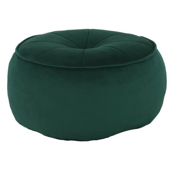Taburet DacEnergy©, realizat din material textil, cu cusaturi decorative, forma rotunda, 45x45x26 cm, smarald - - Roveli
